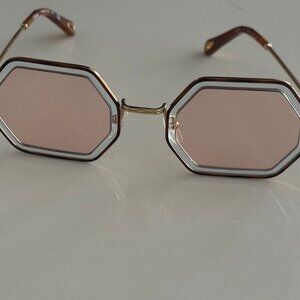 Chloe Pink Hue Hexagon Sunglasses